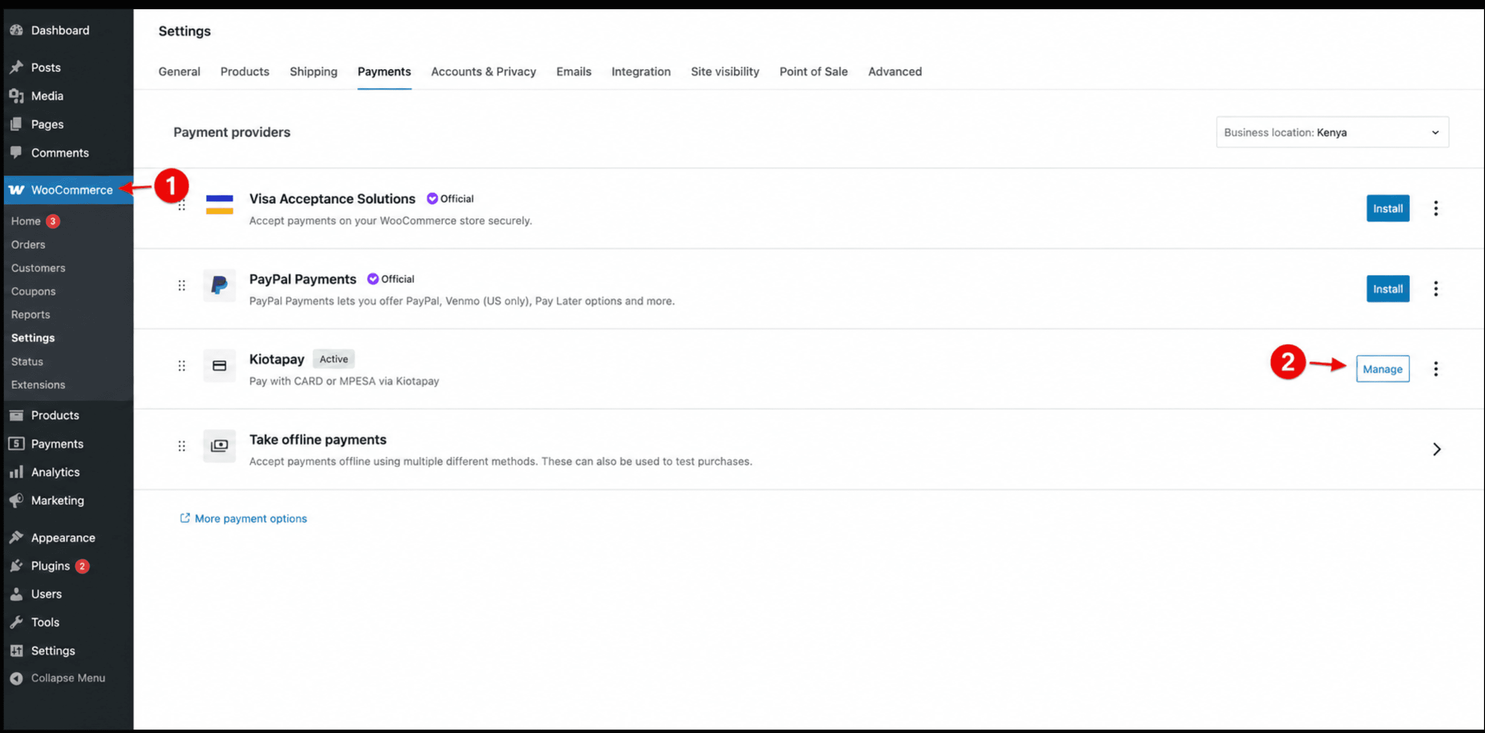 WordPress Plugins page highlighting the Add Plugin menu and Upload Plugin button